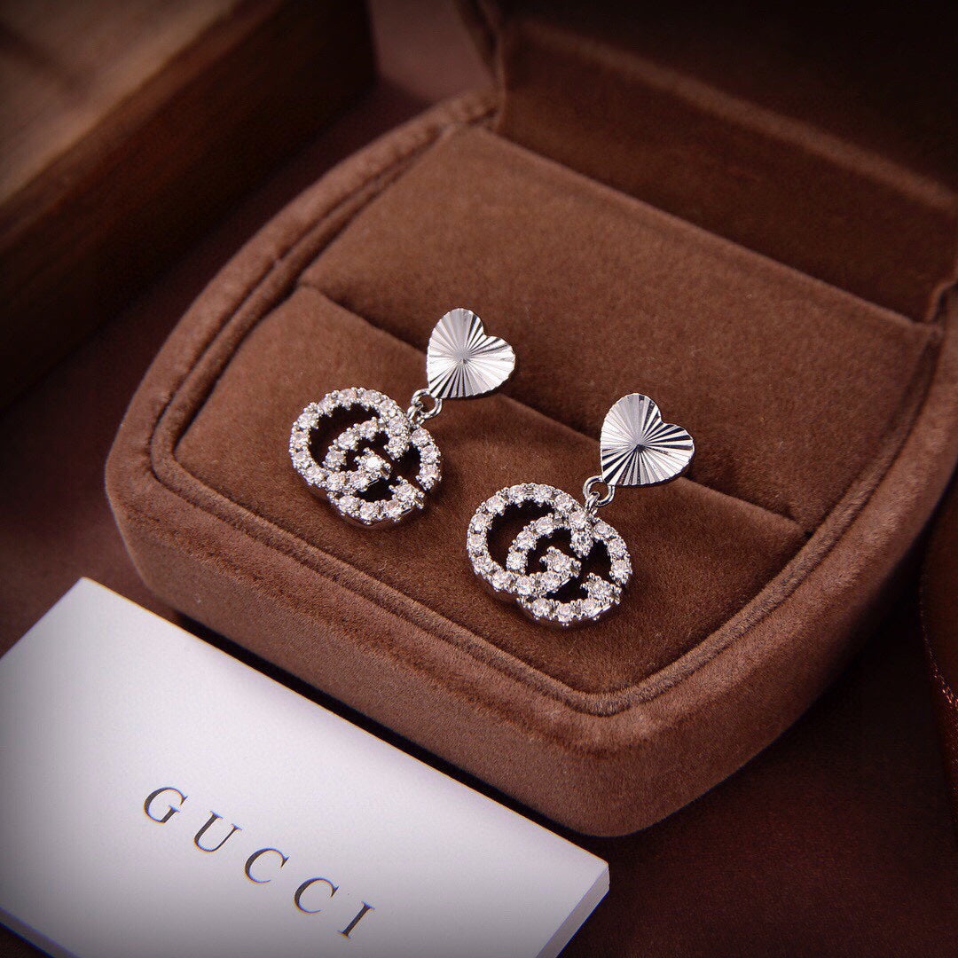 Gucci Double Running 18K Gold Earrings