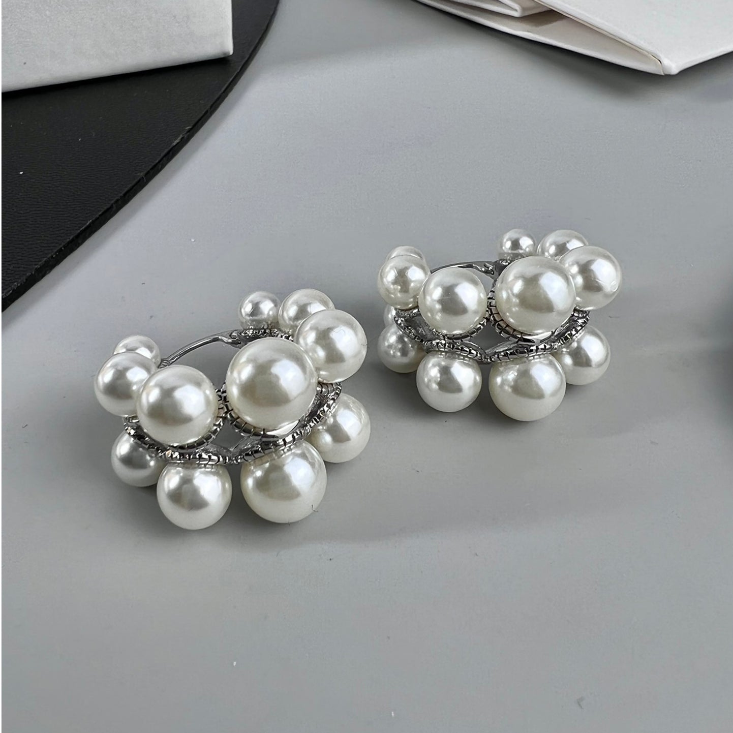 Celine Two-Rows Pearl 18K Gold Earrings