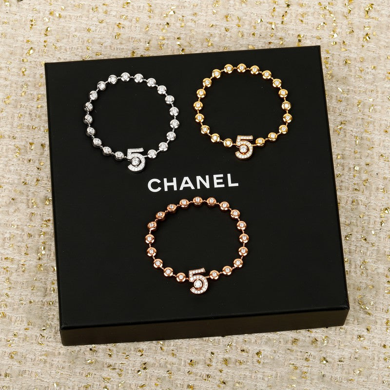 Chanel NO.5 Diamond Gold 18K Gold Bracelet