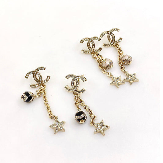 Chanel Star Pearls 18K Gold Earrings