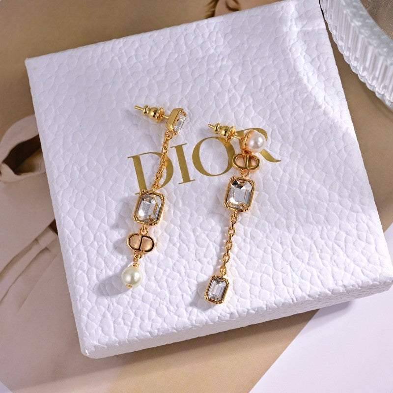 Dior Tribales Crystal 18K Gold Earrings