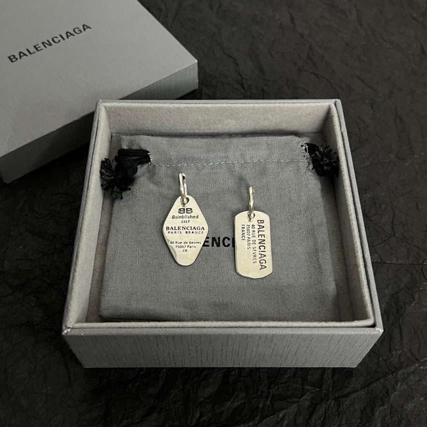 Balenciaga Plate 18K Gold Earrings