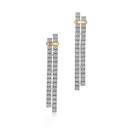 Tiffany Edge Drop 18K Gold Earrings