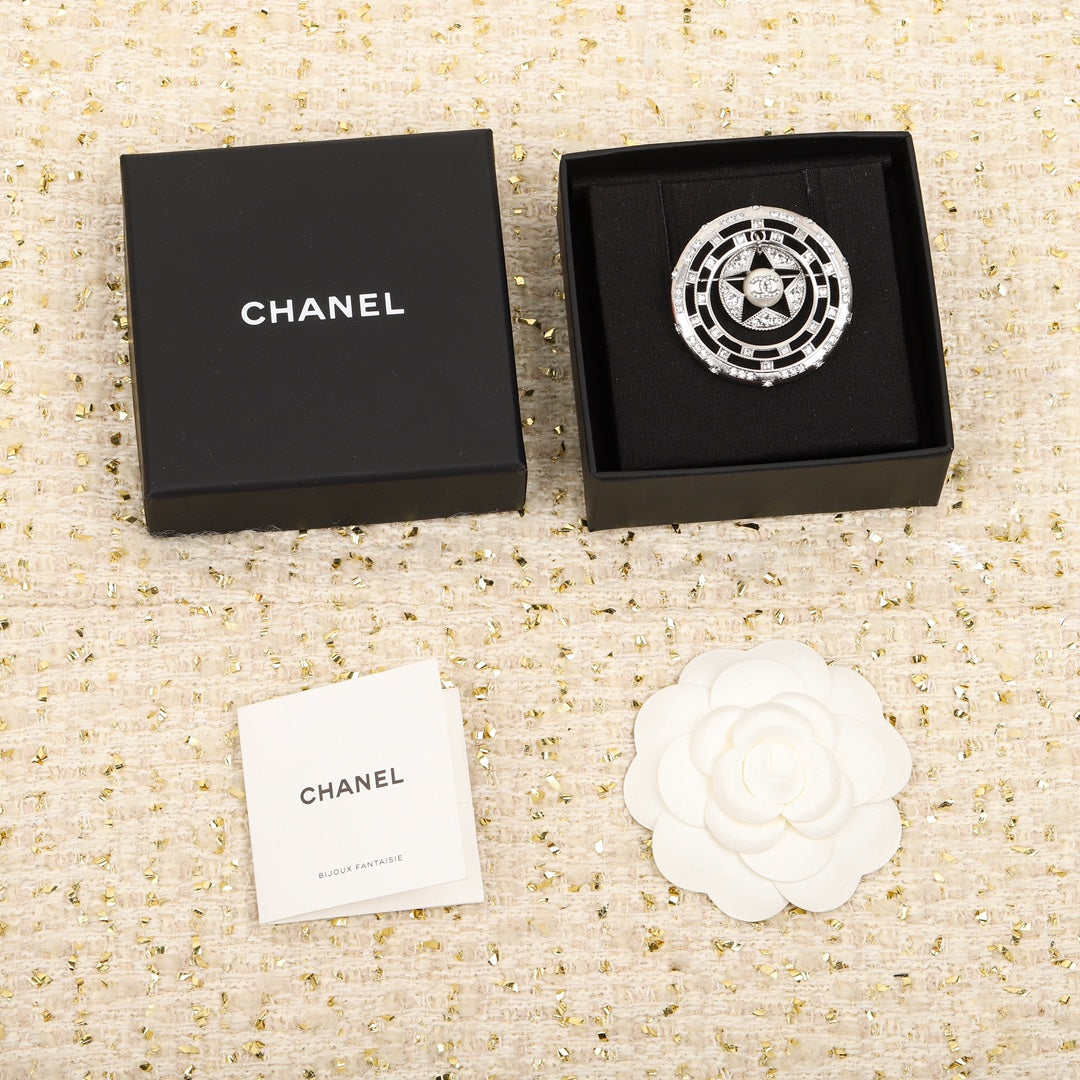 Chanel Black Diamonds 18K Gold Brooch