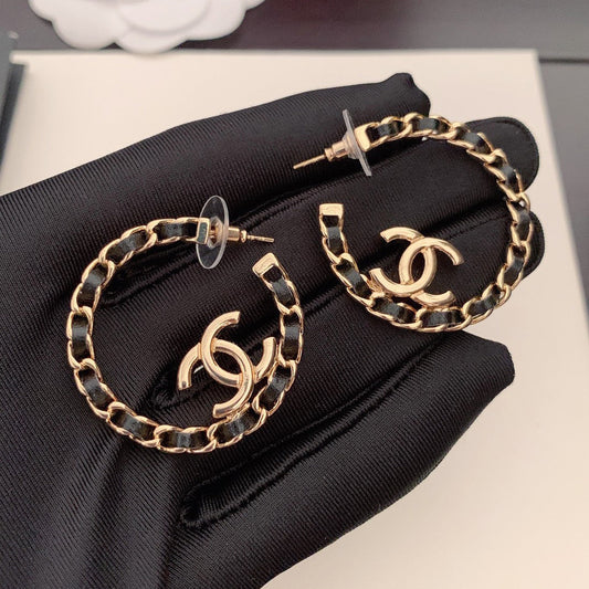 Chanel Strass 18K Gold Earrings