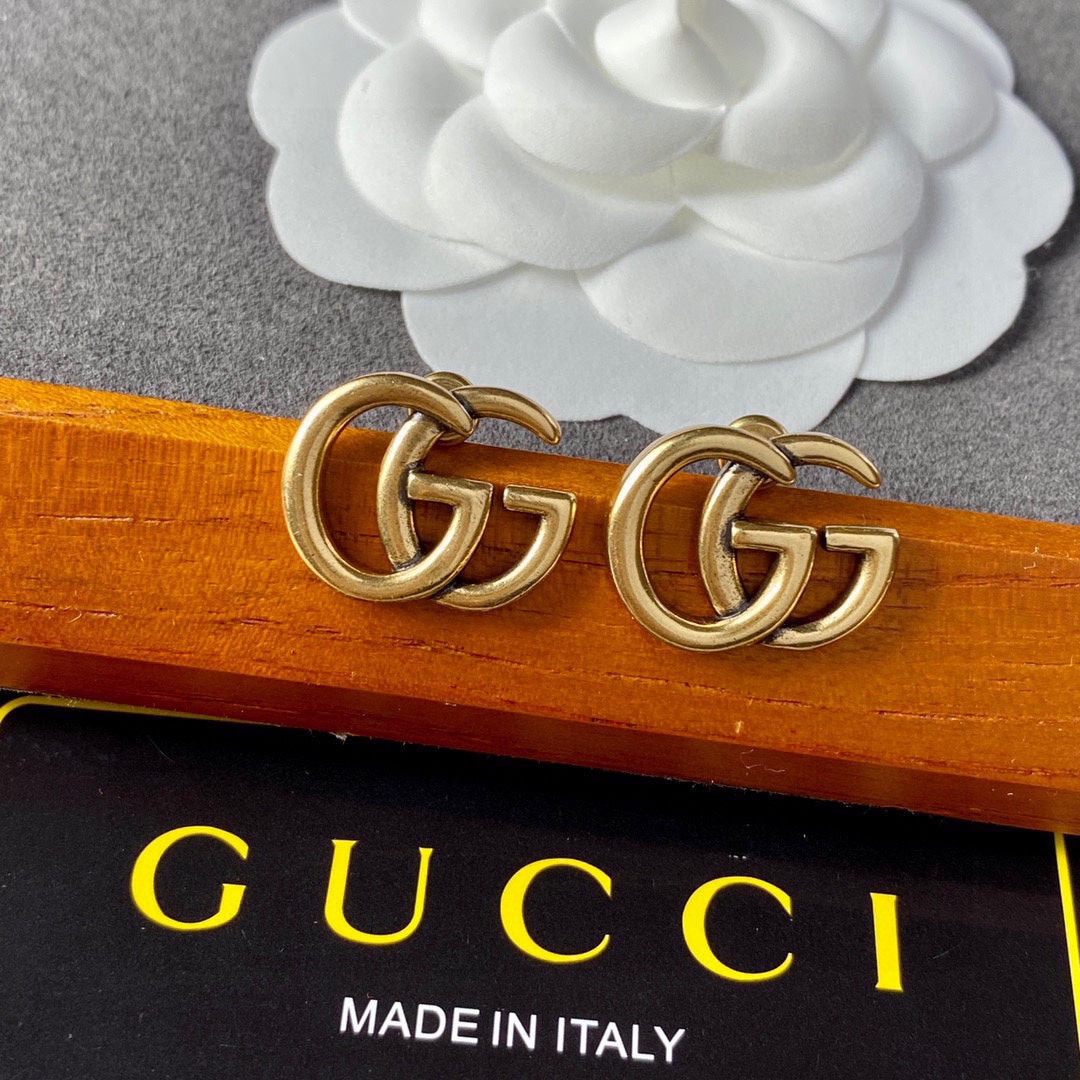Gucci Double 18K Gold Earrings