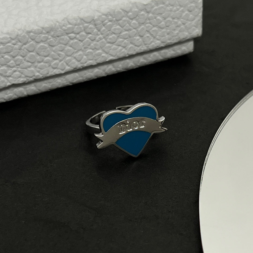 Dior Blue Heart 18K Gold Ring