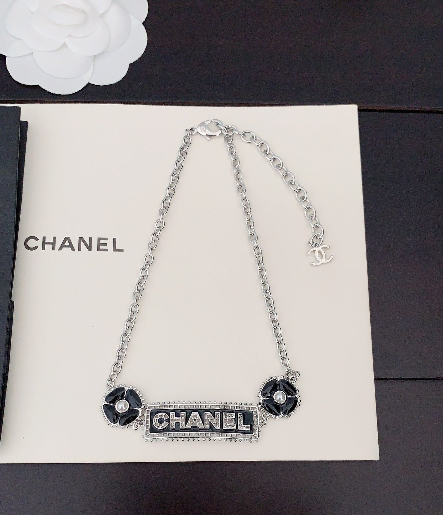 Chanel Resin Diamonds 18K Gold Necklace