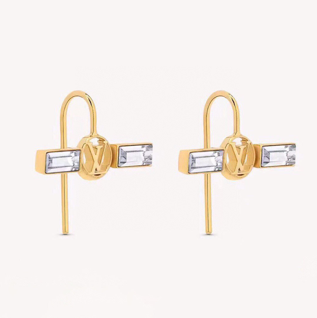 Louis Vuitton Crystals 18K Gold Earrings