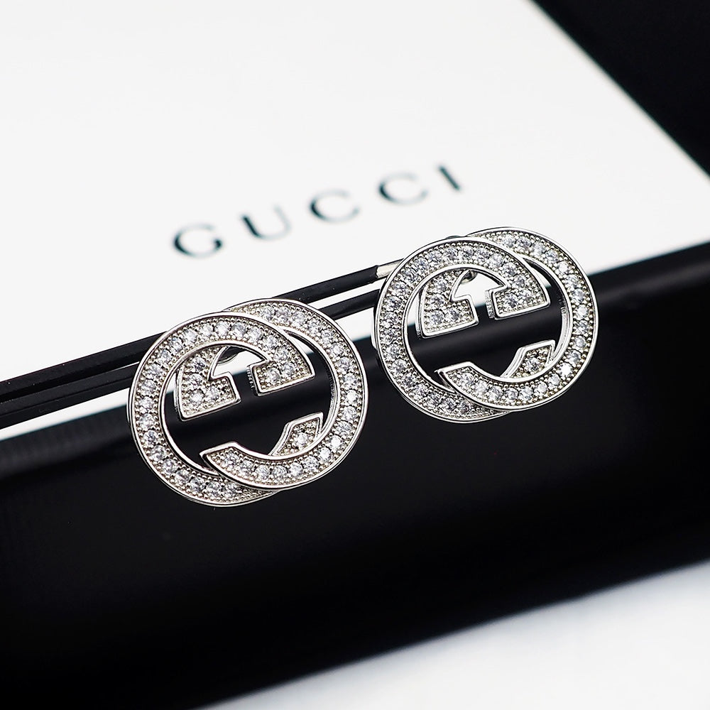 Gucci Double Diamonds 18K Gold Earrings