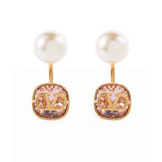 Valentino Crystal 18K Gold Earrings