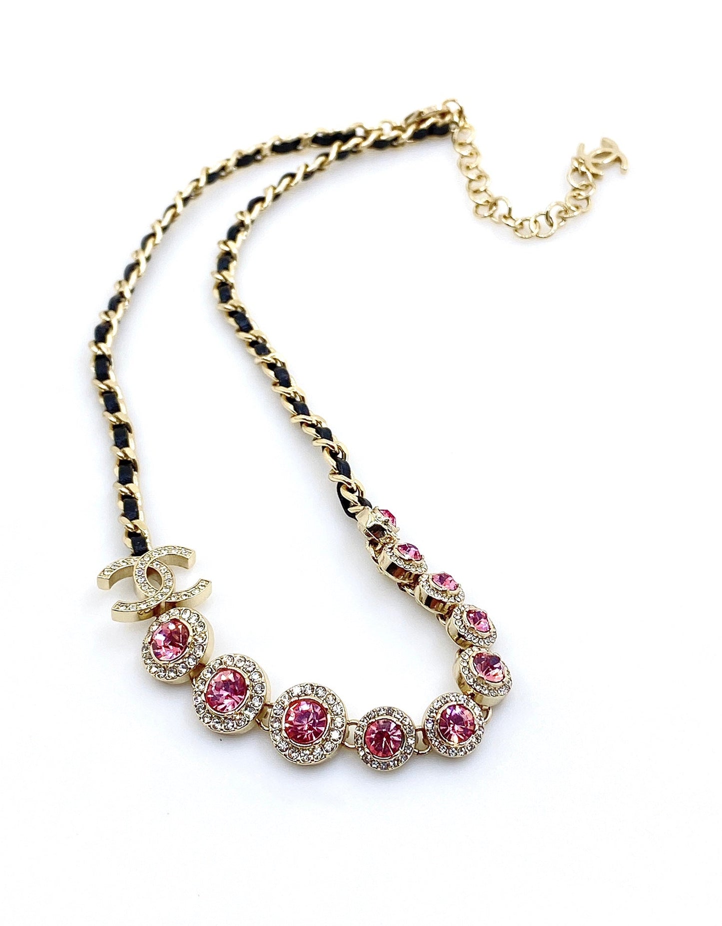 Chanel Leather Choker 18K Gold Necklace