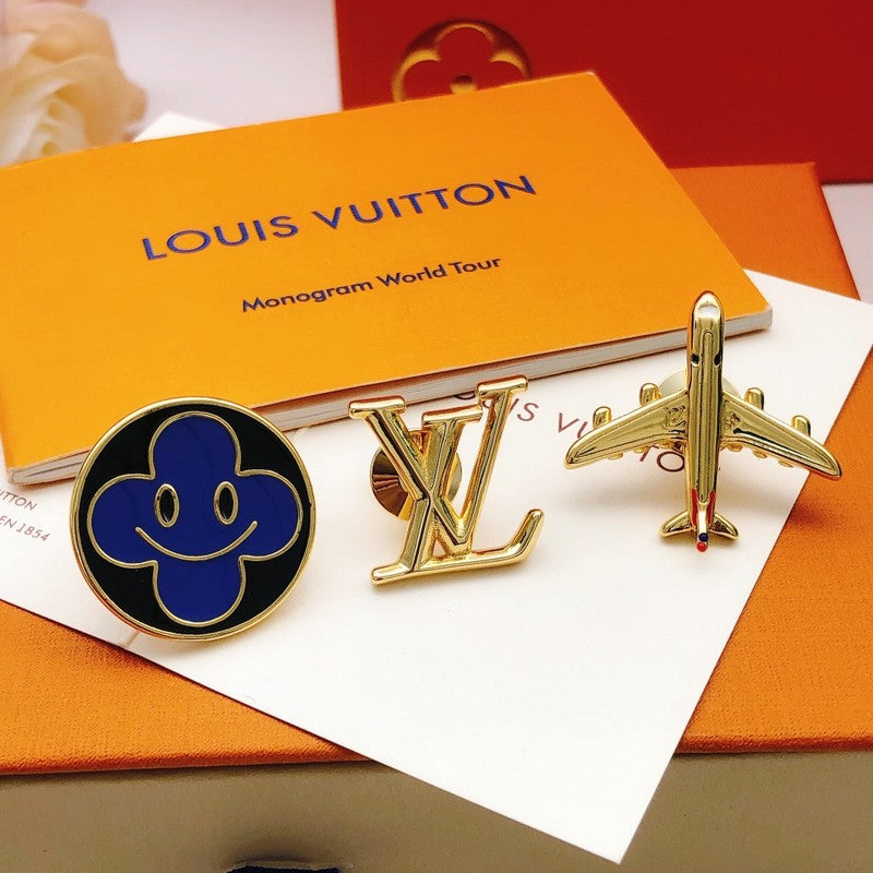 Louis Vuitton Plane 18K Gold Brooch