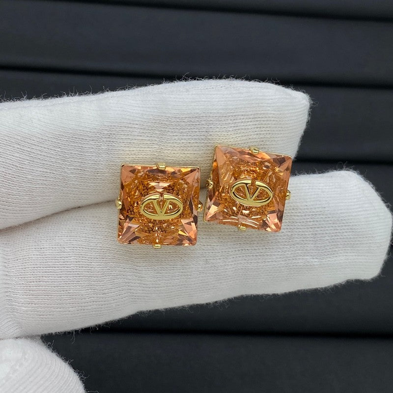 Valentino Valentino Color Crystal 18K Gold Earrings