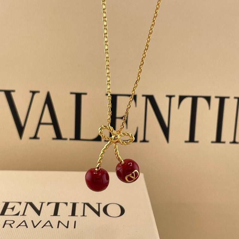VLogo Red Cherry Gold 18K Gold Necklace