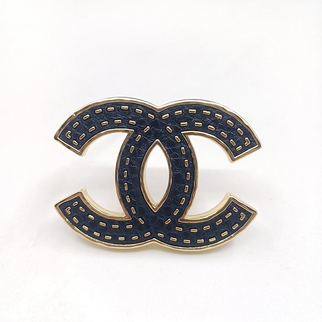 Chanel Black 18K Gold Brooch