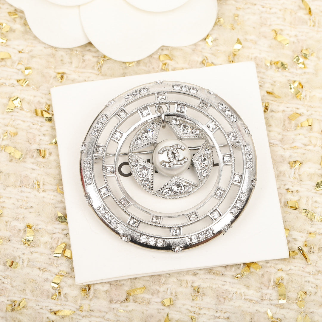 Chanel Black Diamonds 18K Gold Brooch