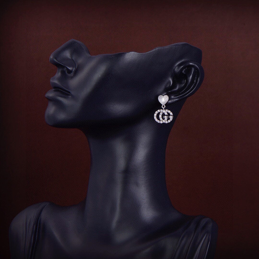 Gucci Double Running 18K Gold Earrings