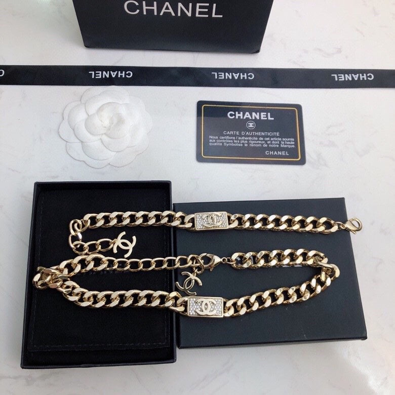 Chanel Diamonds Chain 18K Gold Necklace