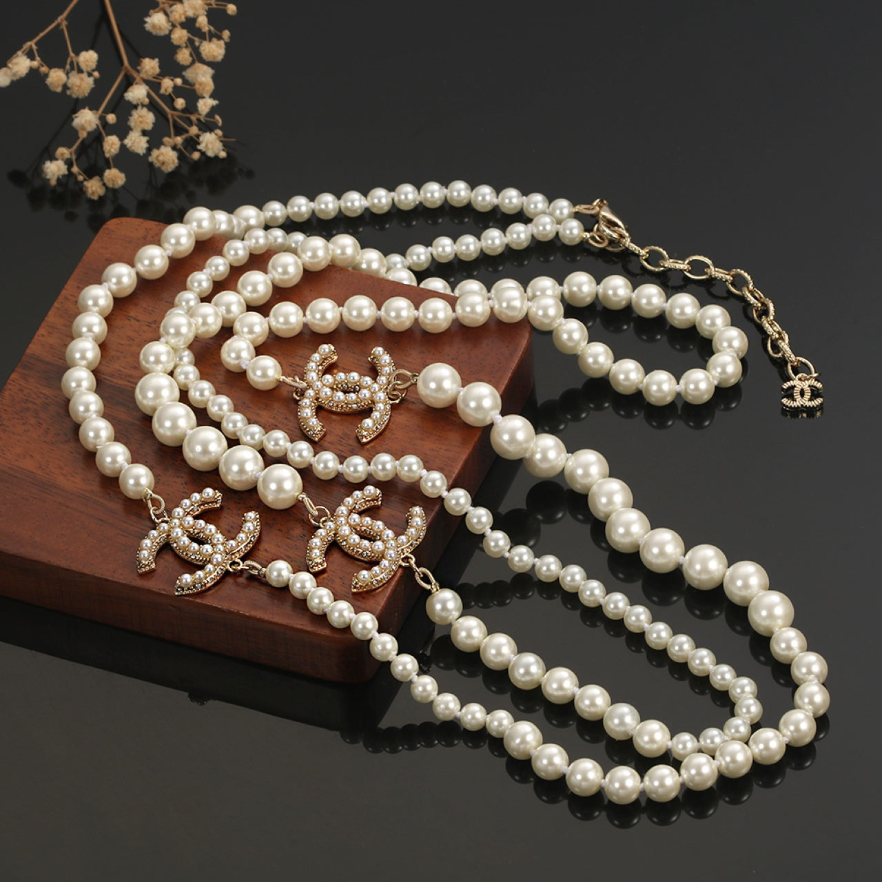 Chanel Long Pearls 18K Gold Necklace