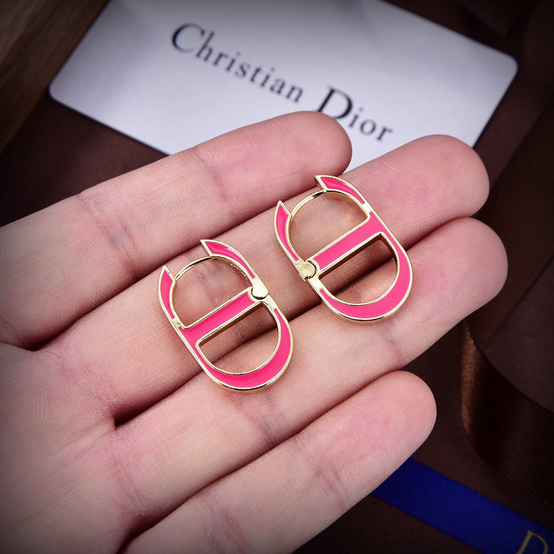 Dior 30 Montaigne Rani Pink 18K Gold Earrings
