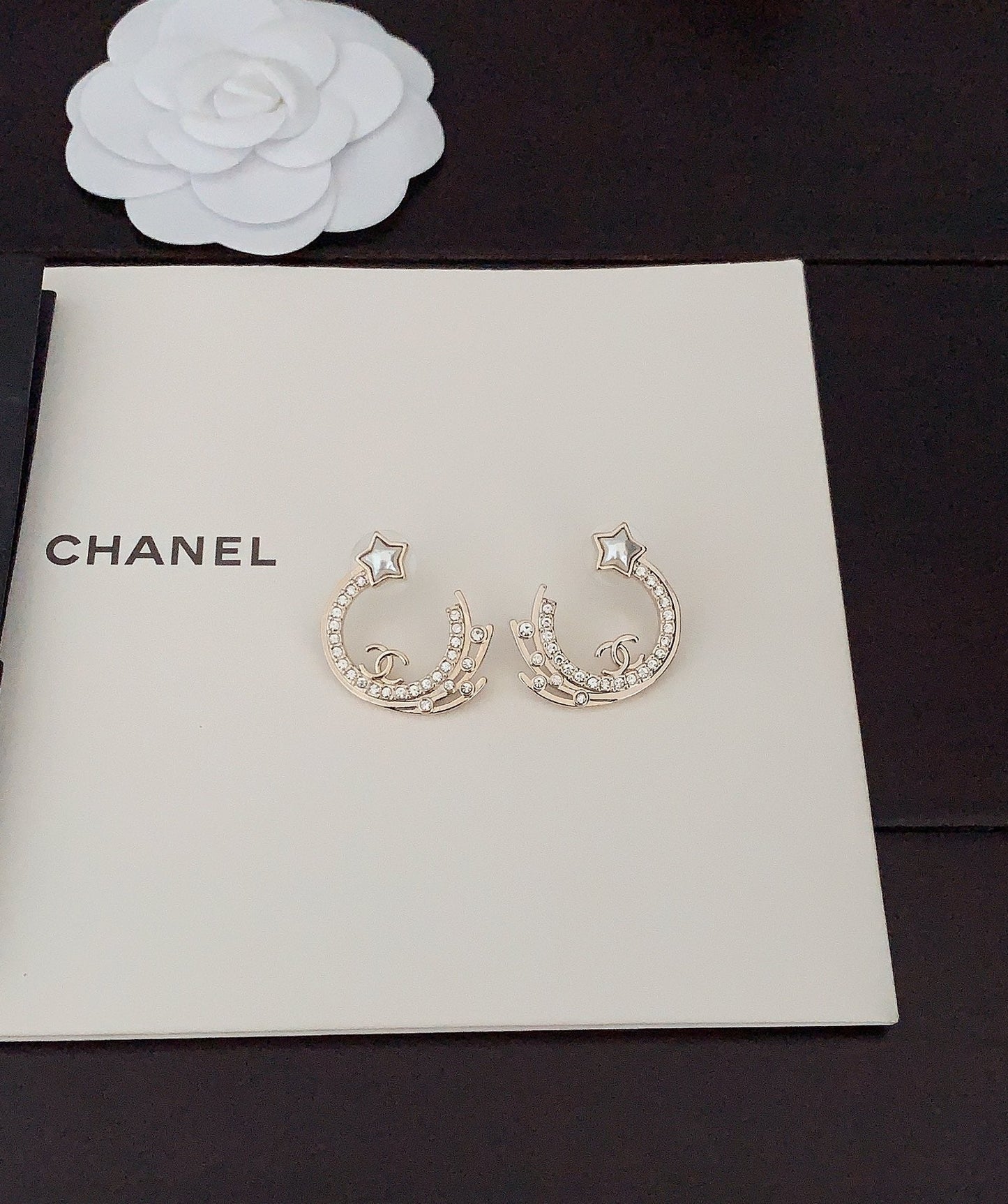 Chanel Crystals 18K Gold Earrings