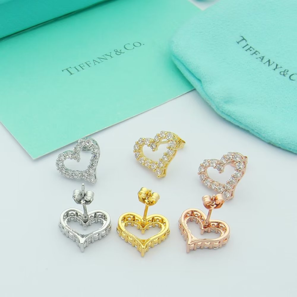 Tiffany Heart Diamonds 18K Rose Gold Earrings