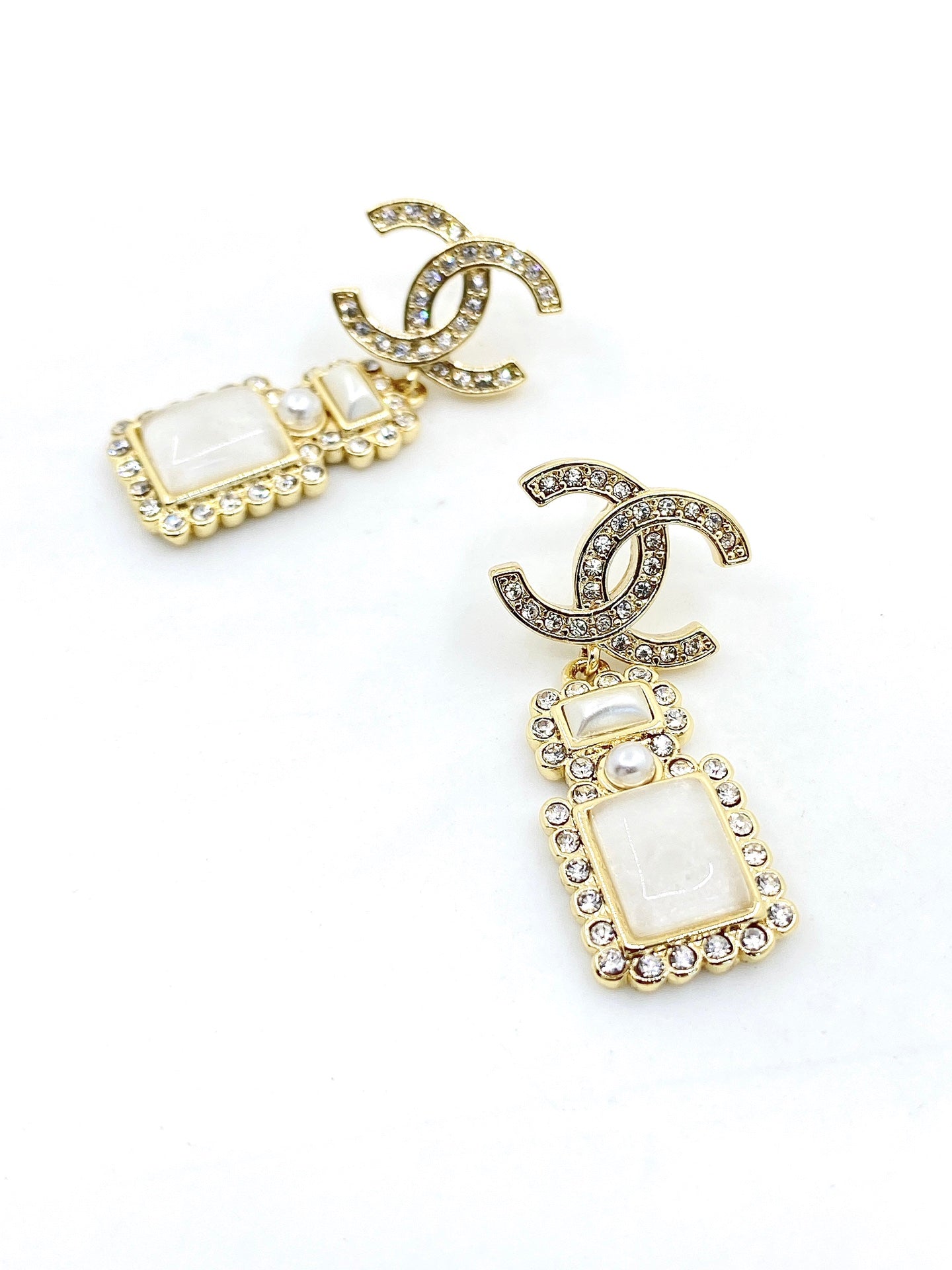 Chanel Perfume Bottle 18K Gold Earrings