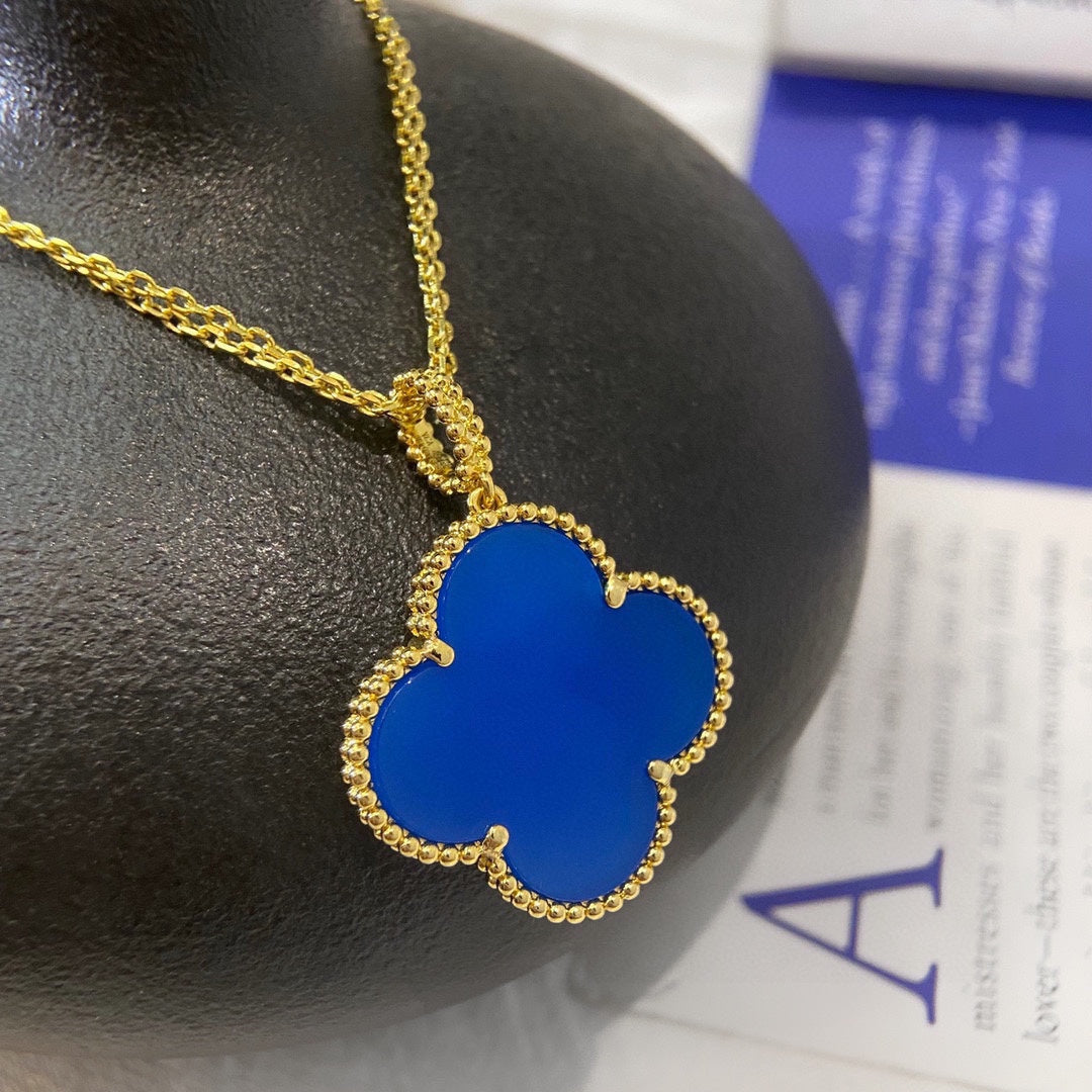 Magic Alhambra Agate Clover 18K Gold Necklace
