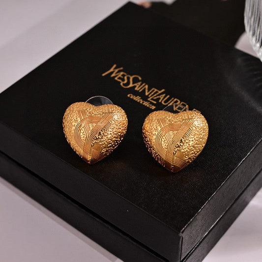 YSL Heart 18K Gold Earrings