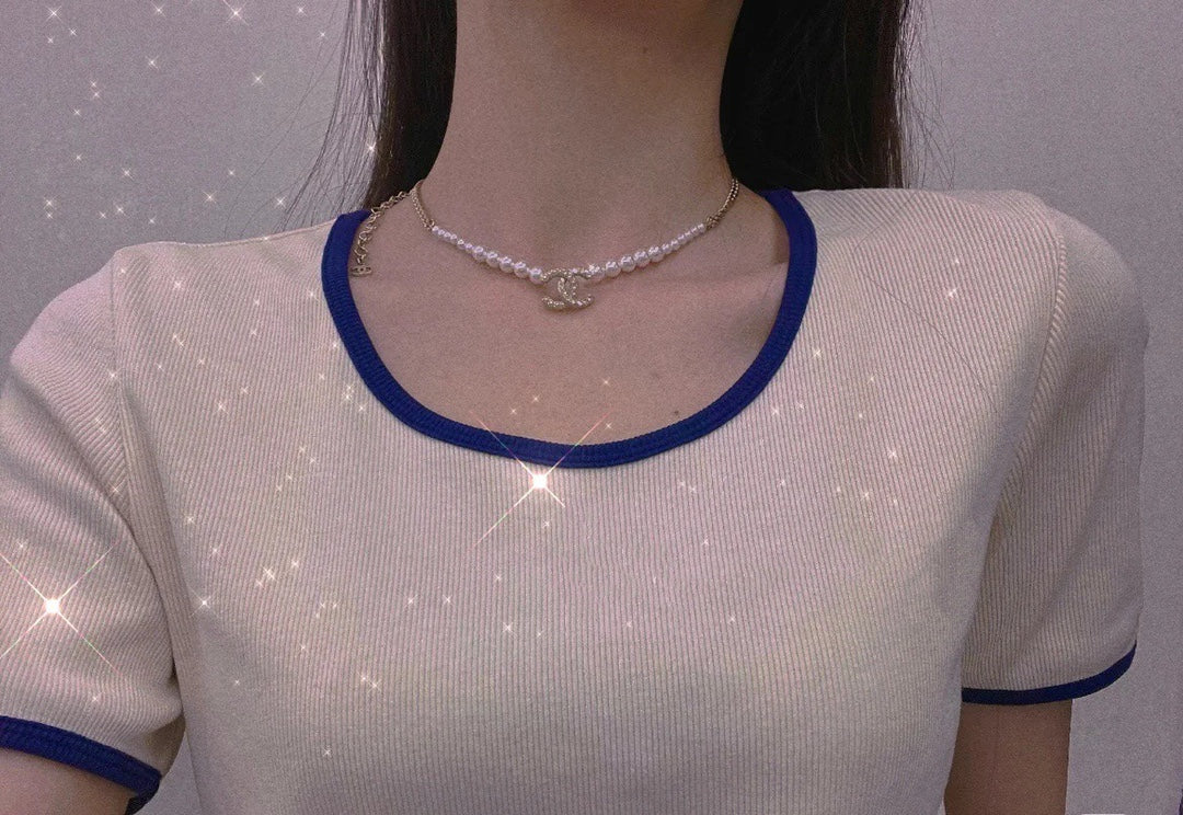 Chanel Pearls Choker 18K Gold Necklace