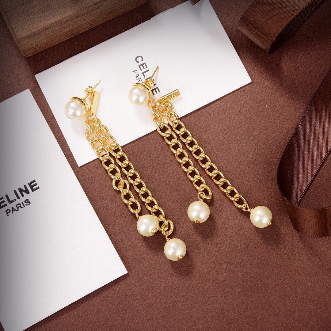 Celine Long 18K Gold Earrings