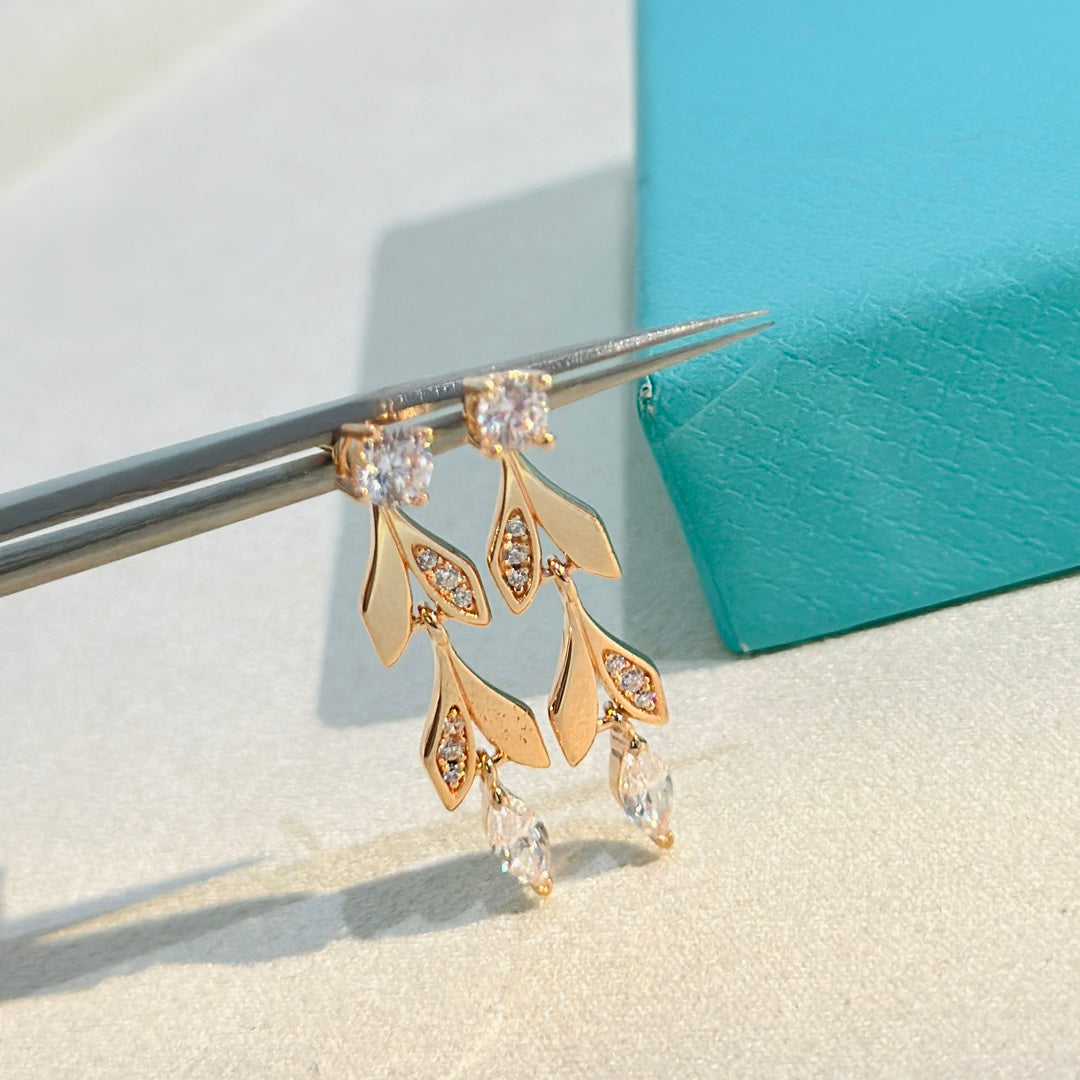 Tiffany Victoria Vine Convertible Drop 18K Gold Earrings