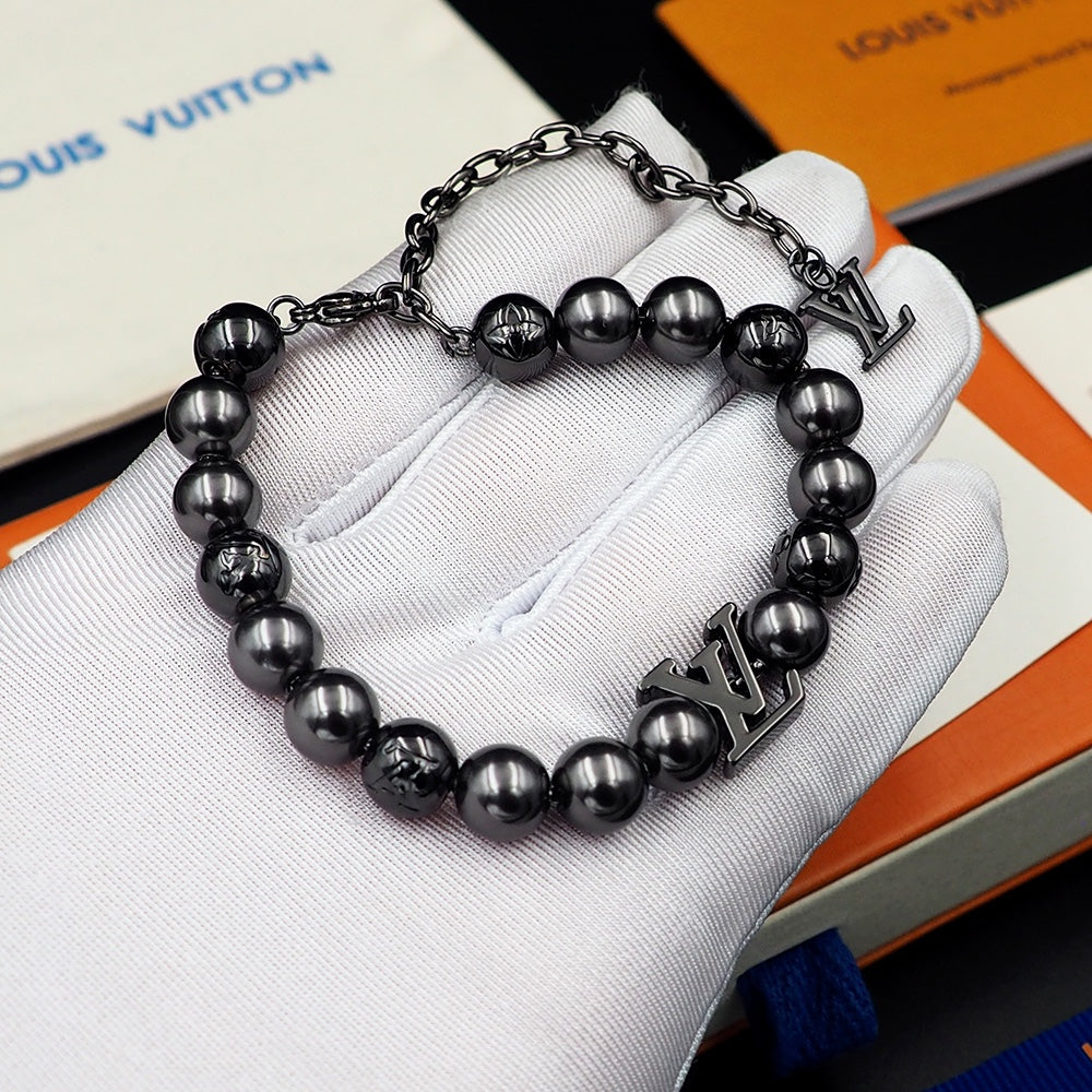 Louis Vuitton Monogram Pearls 18K Gold Bracelet