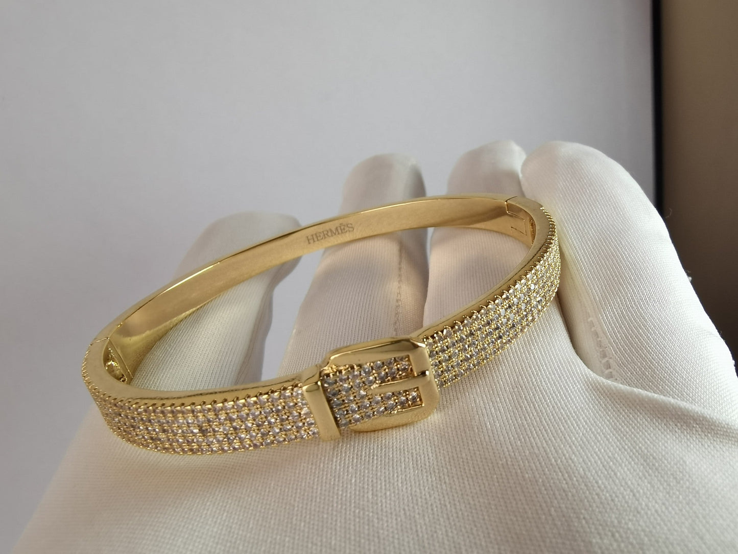 Hermes Kelly Diamond Vintage 18K Gold Bracelet