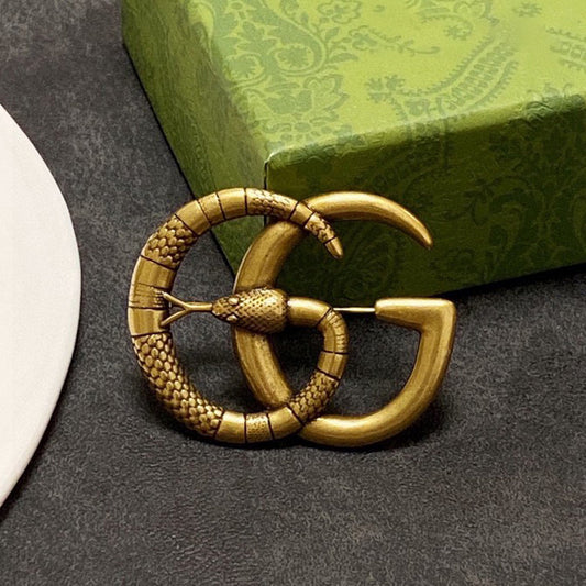 Gucci Double Snake 18K Gold Brooch