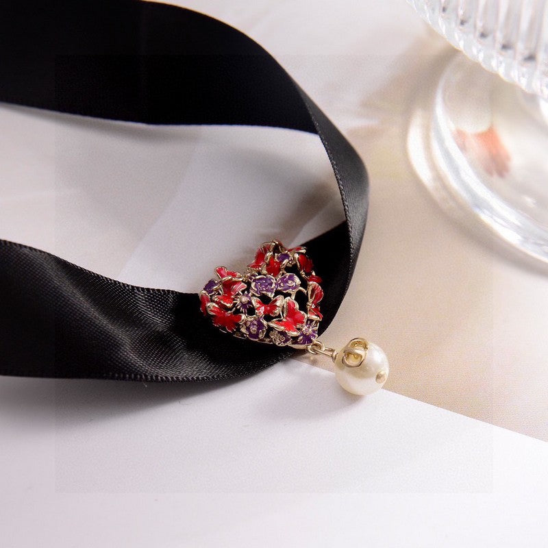 Dior 30 Montaigne Red Crystals Choker 18K Gold Necklace