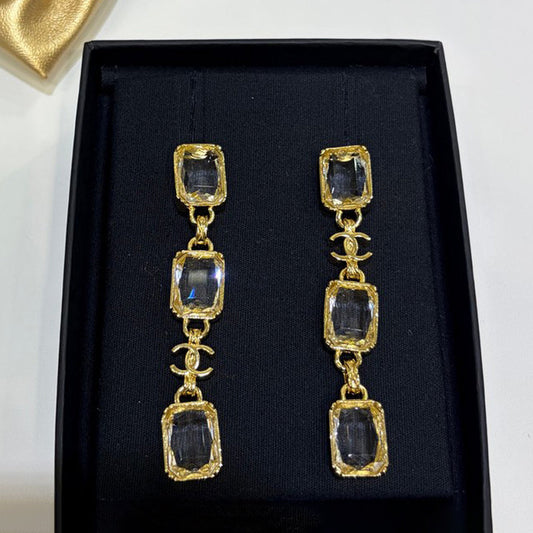 Chanel 26P Crystal Gold 18K Gold Earrings
