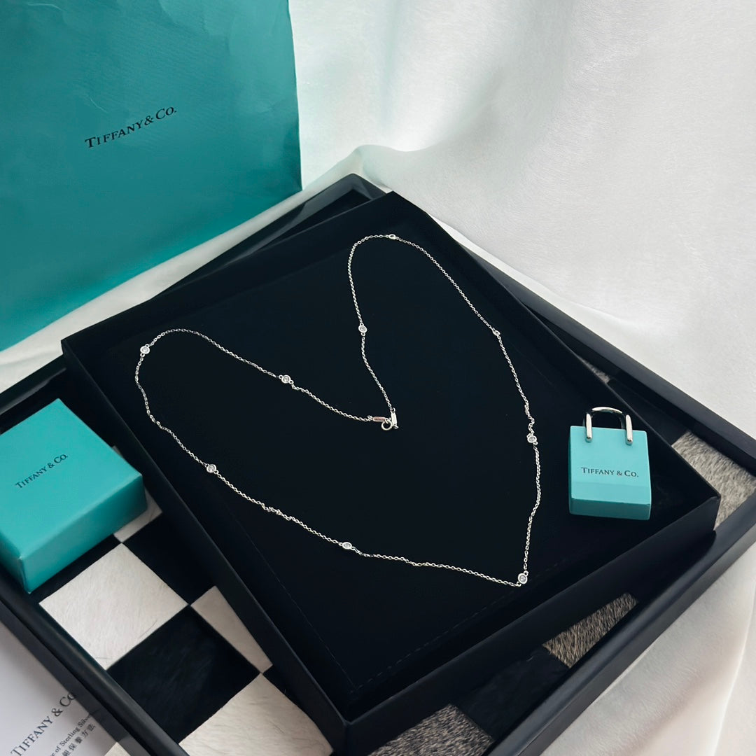 Tiffany Elsa Peretti Diamonds By The Yard 18K Gold Necklace
