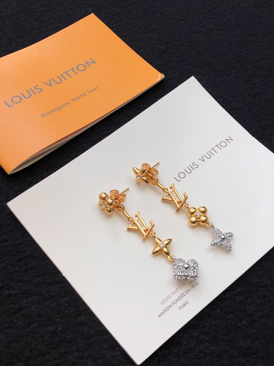 Louis Vuitton Monogram 18K Gold Earrings