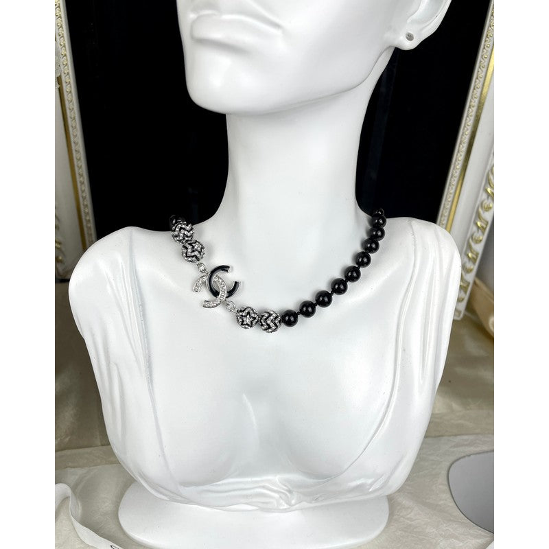 Chanel 24C Black Diamond 18K Gold Necklace