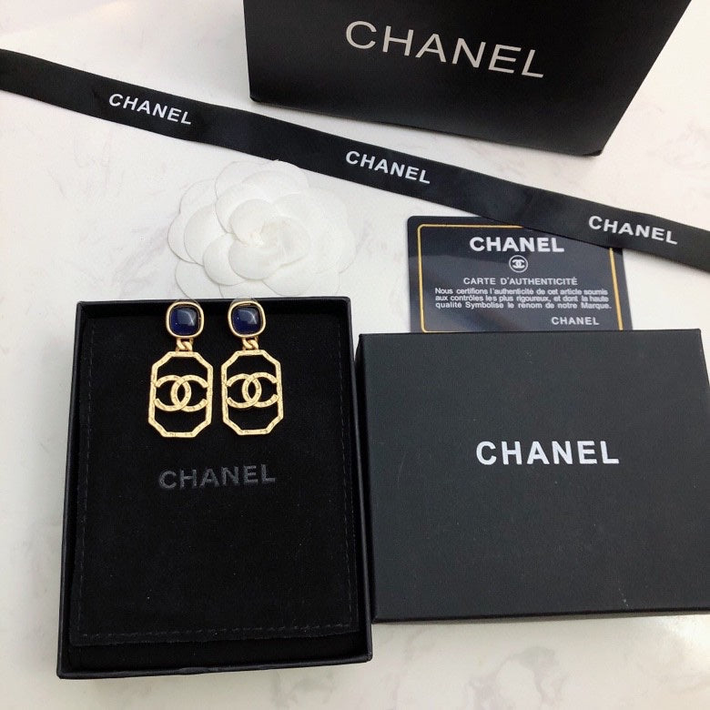 Chanel Perfume Bottle 18K Gold Earrings