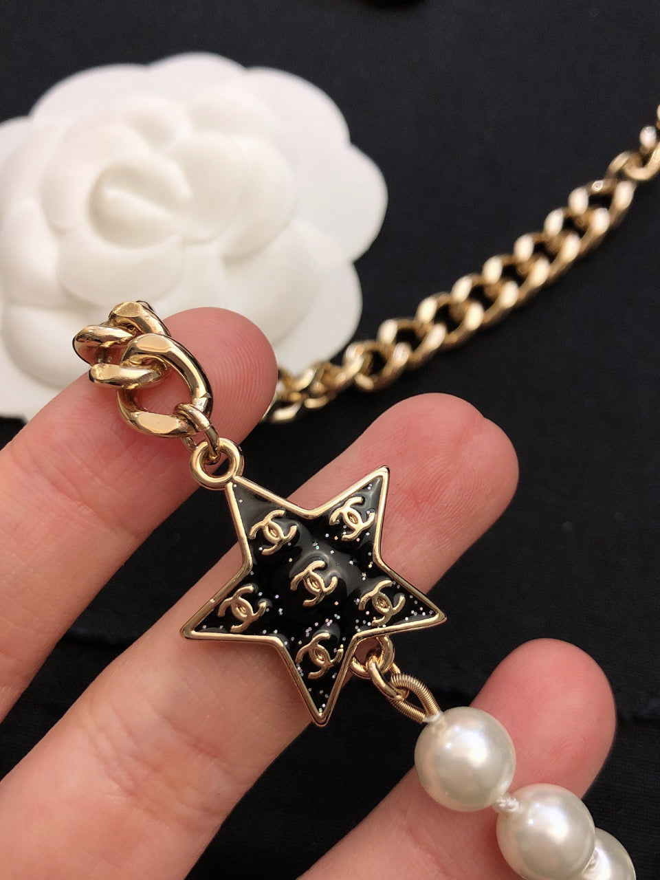 Chanel Star Pearls 18K Gold Necklace