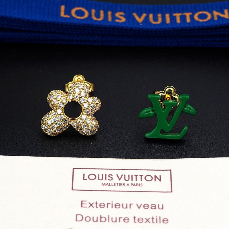 Louis Vuitton Blossom Green Diamond 18K Gold Earrings