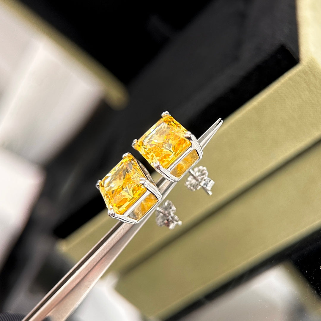 Tiffany Yellow Crystal 18K Gold Earrings