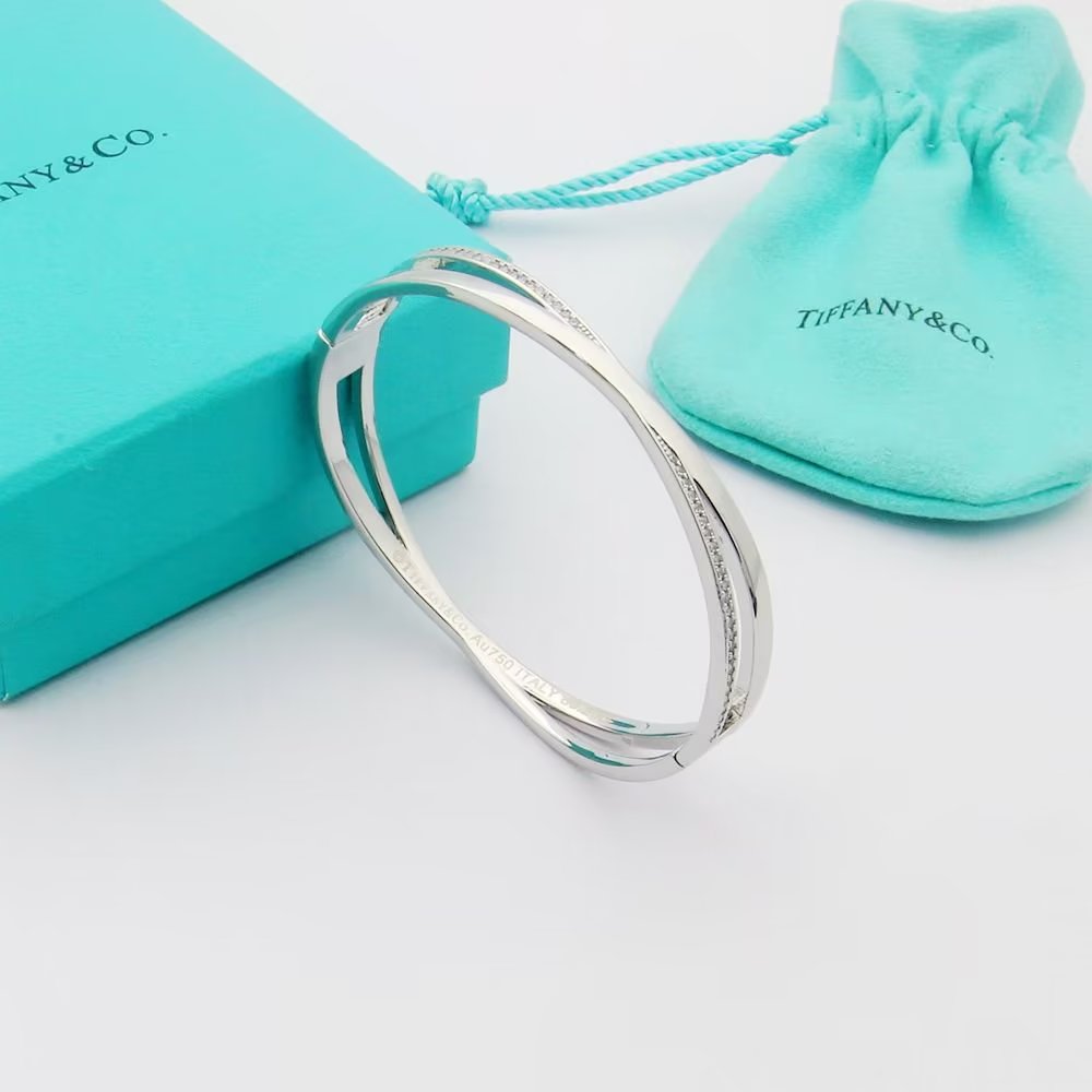 Tiffany Atlas x Narrow Hinged Bangle 18K Gold Bracelet
