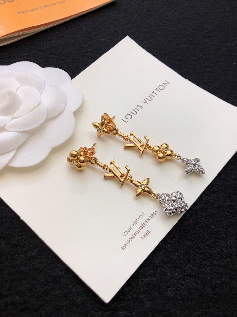 Louis Vuitton Monogram 18K Gold Earrings