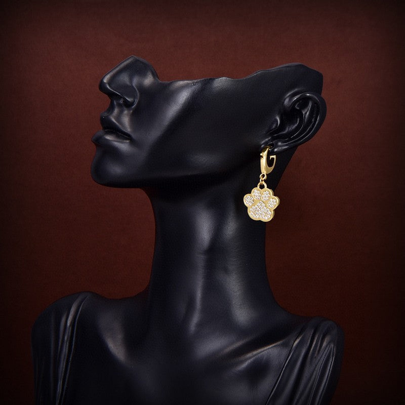 Balenciaga Diamond Gold 18K Gold Earrings
