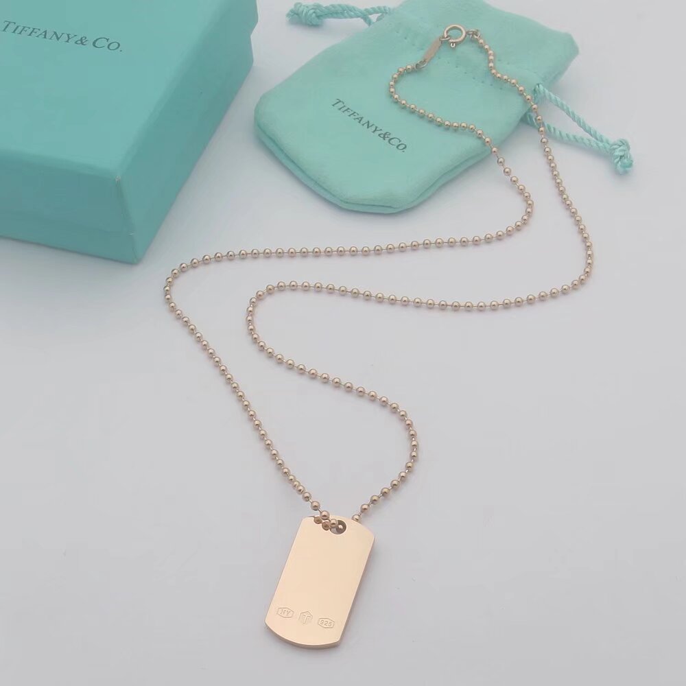 Tiffany 1837 Makers I.D. Tag Pendant 18K Gold Necklace
