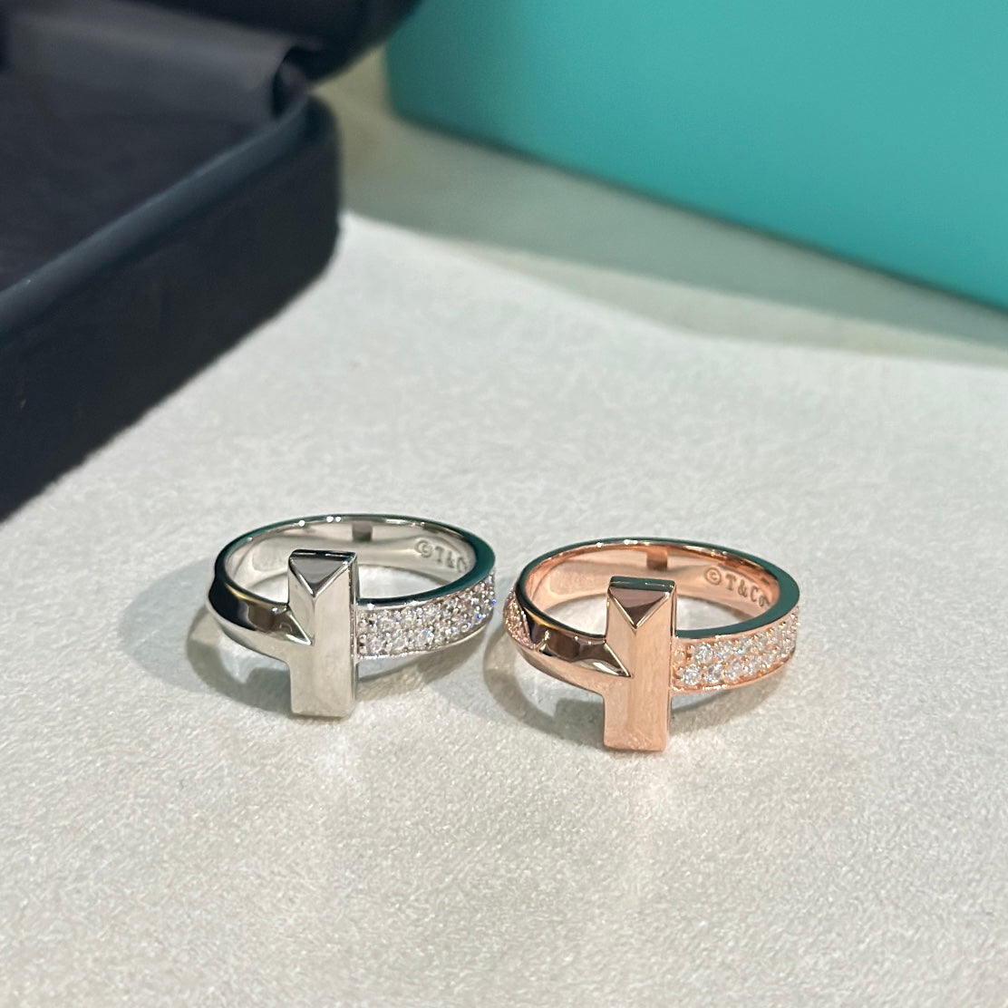 Tiffany Narrow Pave 18K Gold Ring